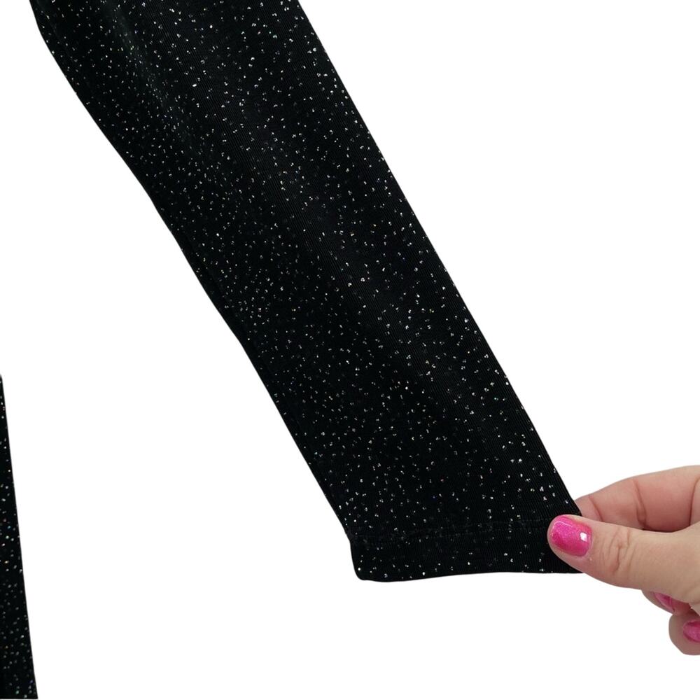 Leo Narducci Vintage Sparkle Long Sleeve Knee Length Cocktail Dress Black Size 8 - Picture 4 of 10